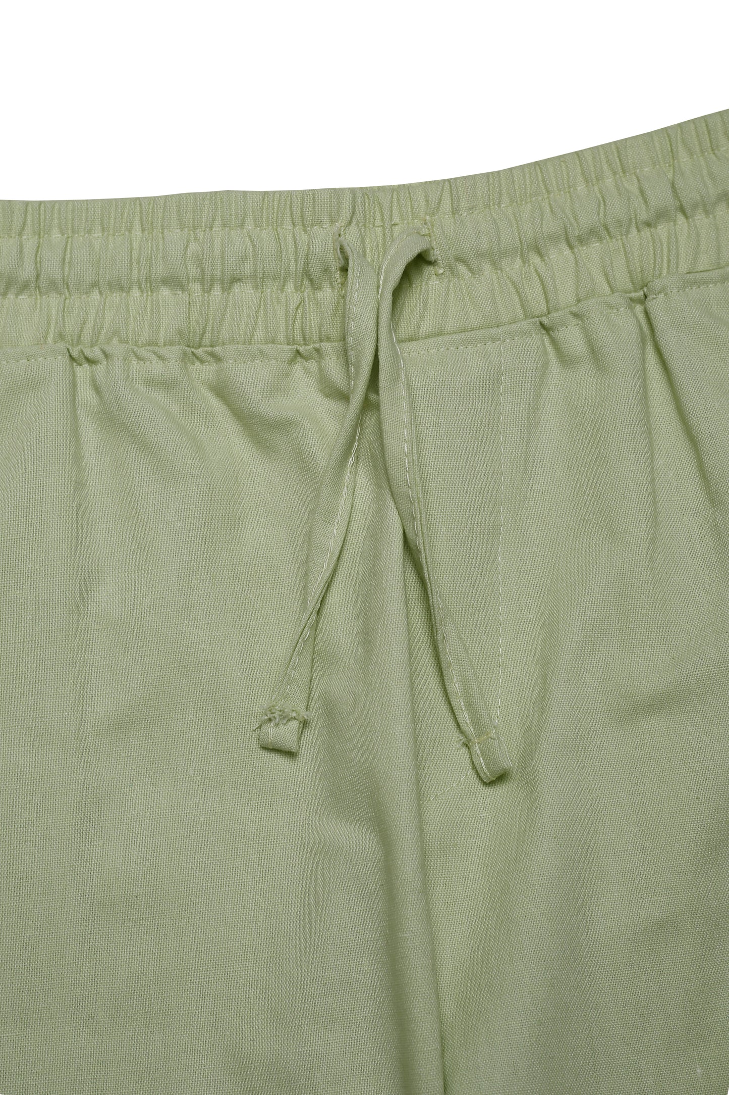Ensemble en lin col mao & short – Vert sauge, fraîcheur estivale