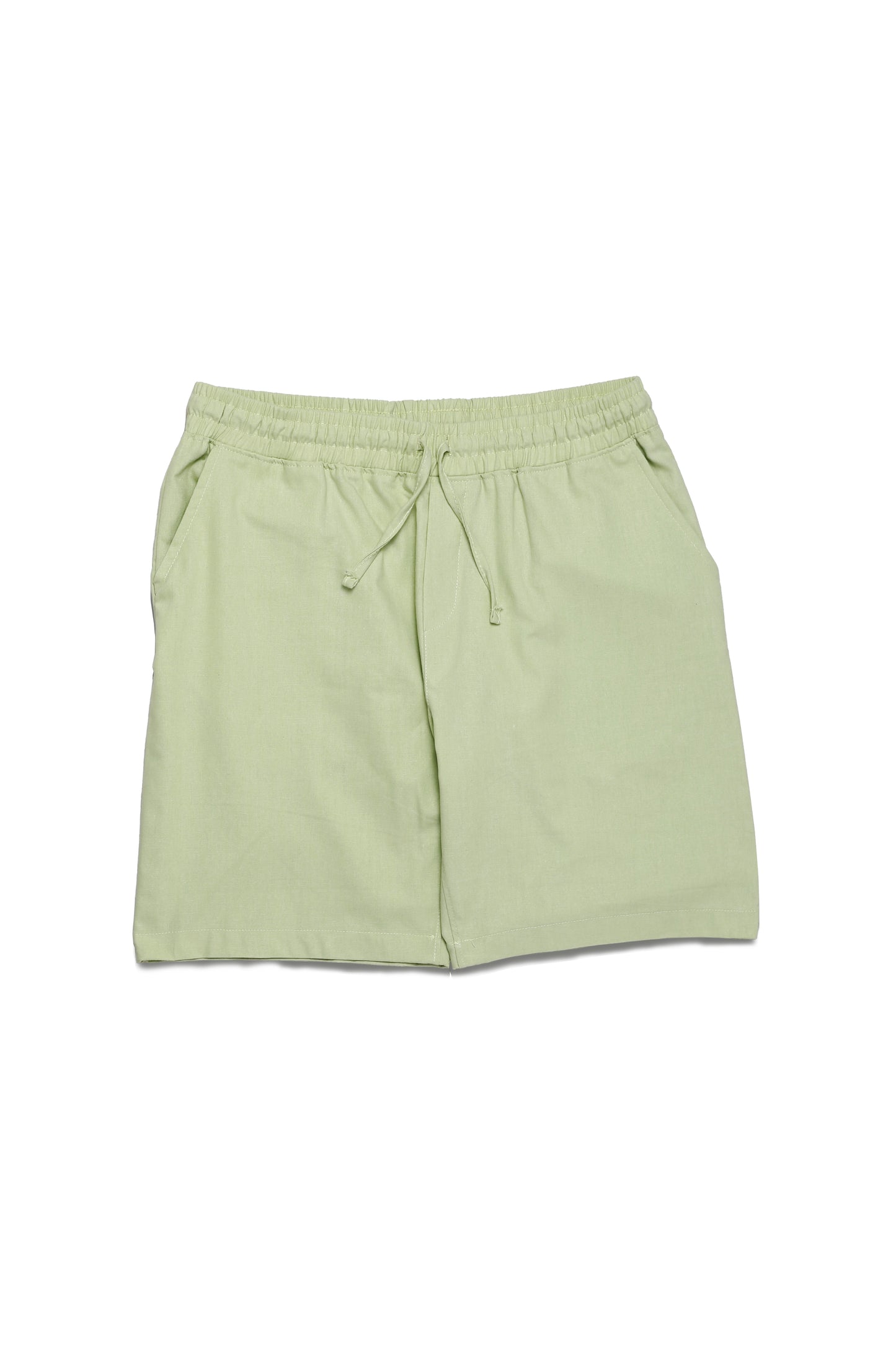 Ensemble en lin col mao & short – Vert sauge, fraîcheur estivale