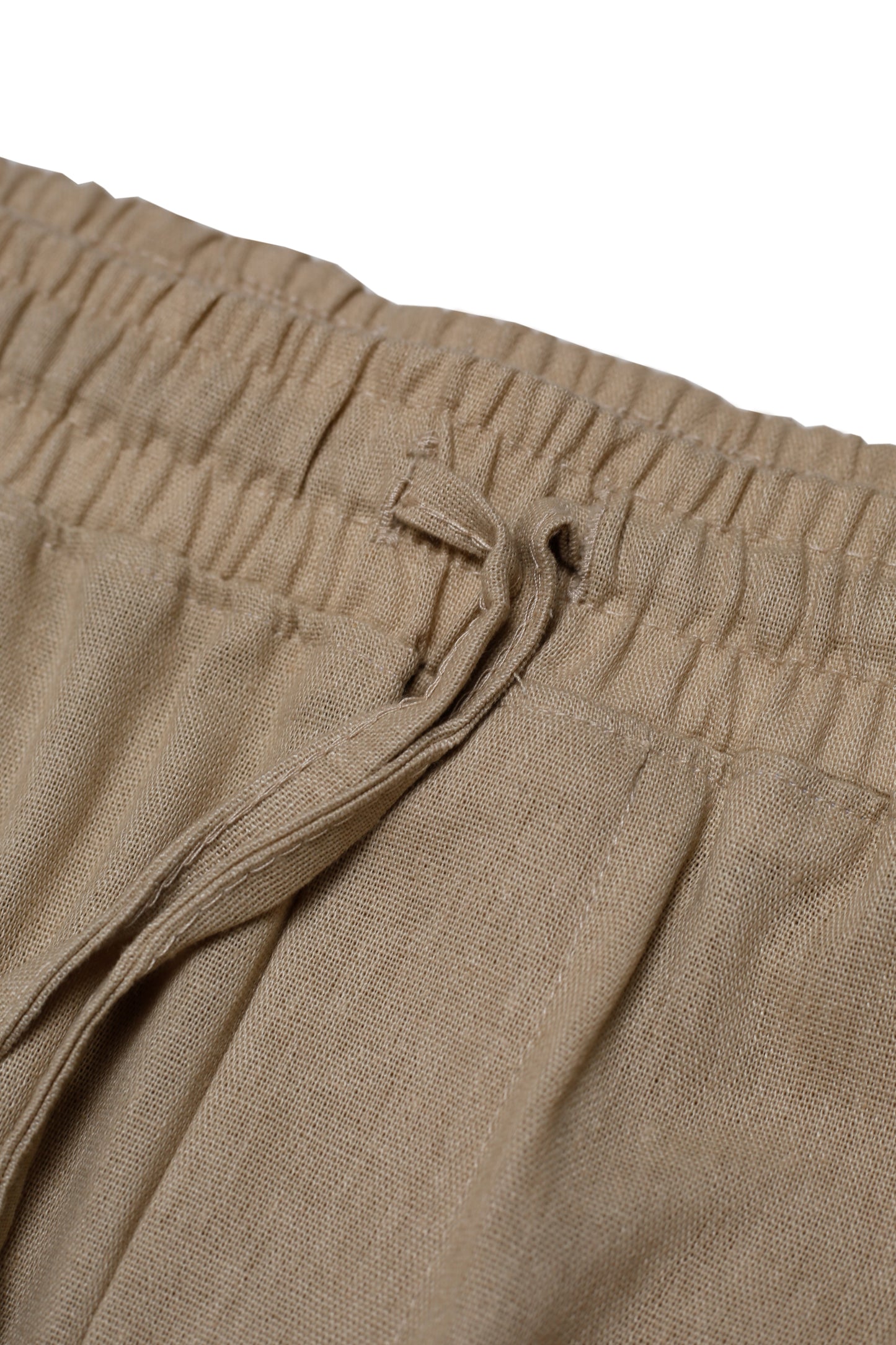 Ensemble Homme en Lin Sable – Chemise Col Cubain & Pantalon à Cordon
