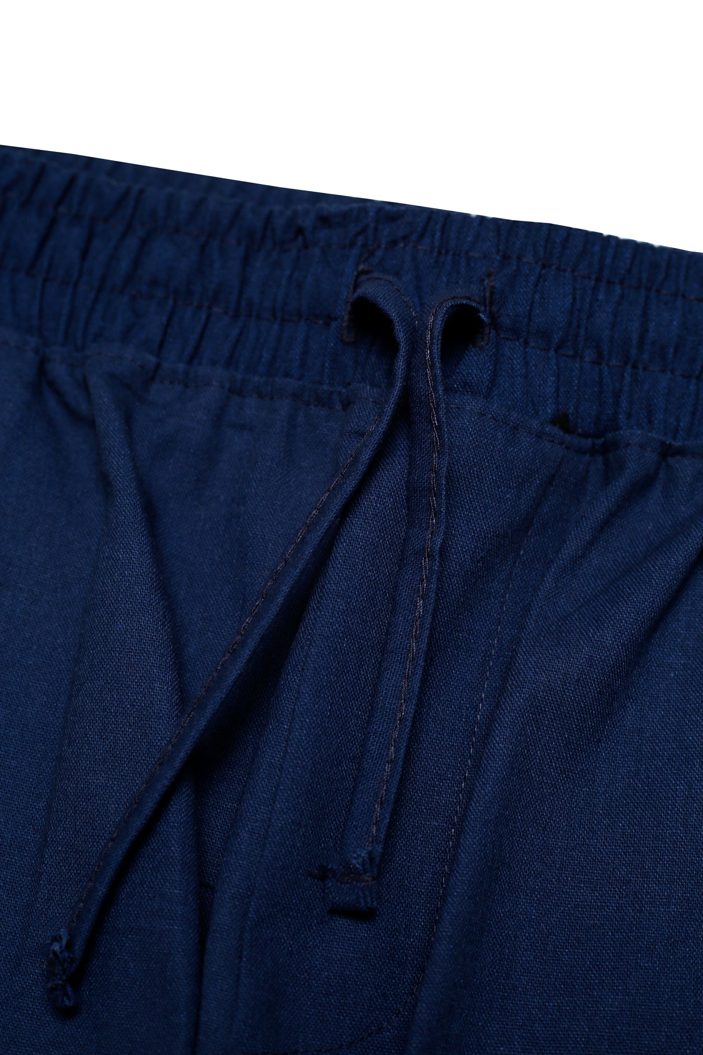 Ensemble Homme en Lin Bleu Majorelle – Chemise Col Cubain & Pantalon à Cordon