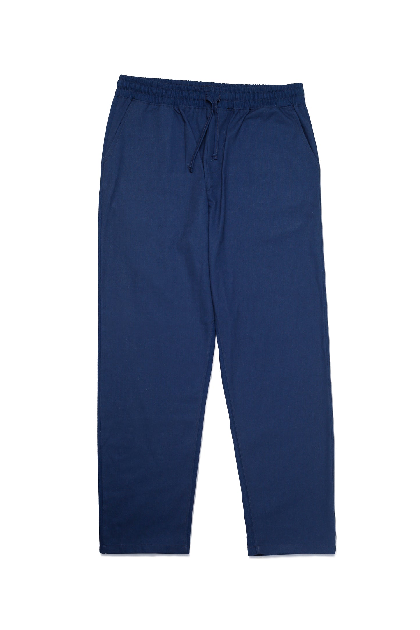 Ensemble Homme en Lin Bleu Majorelle – Chemise Col Cubain & Pantalon à Cordon