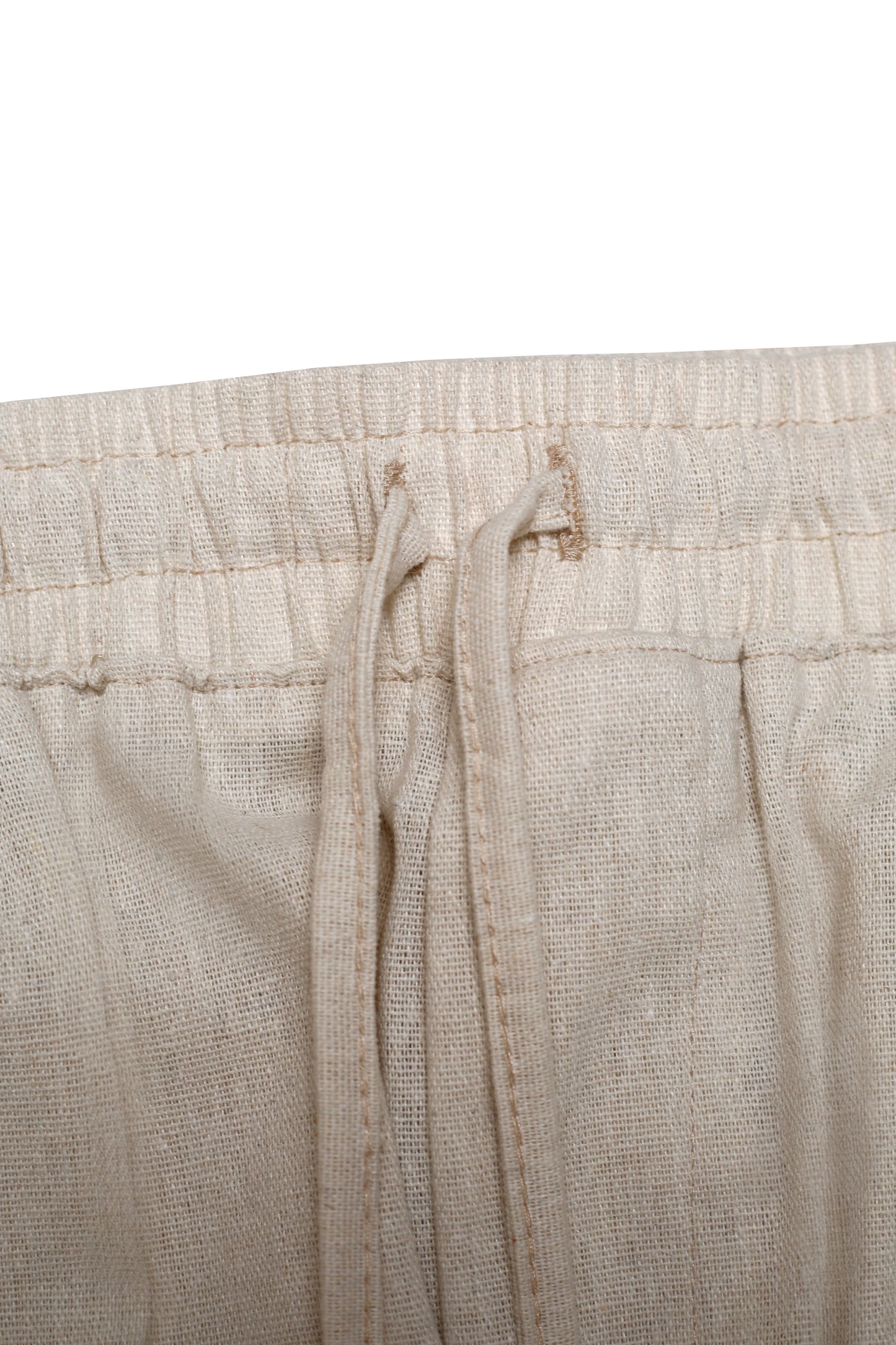 Ensemble Homme en Lin Écru – Chemise Col Cubain & Pantalon à Cordon