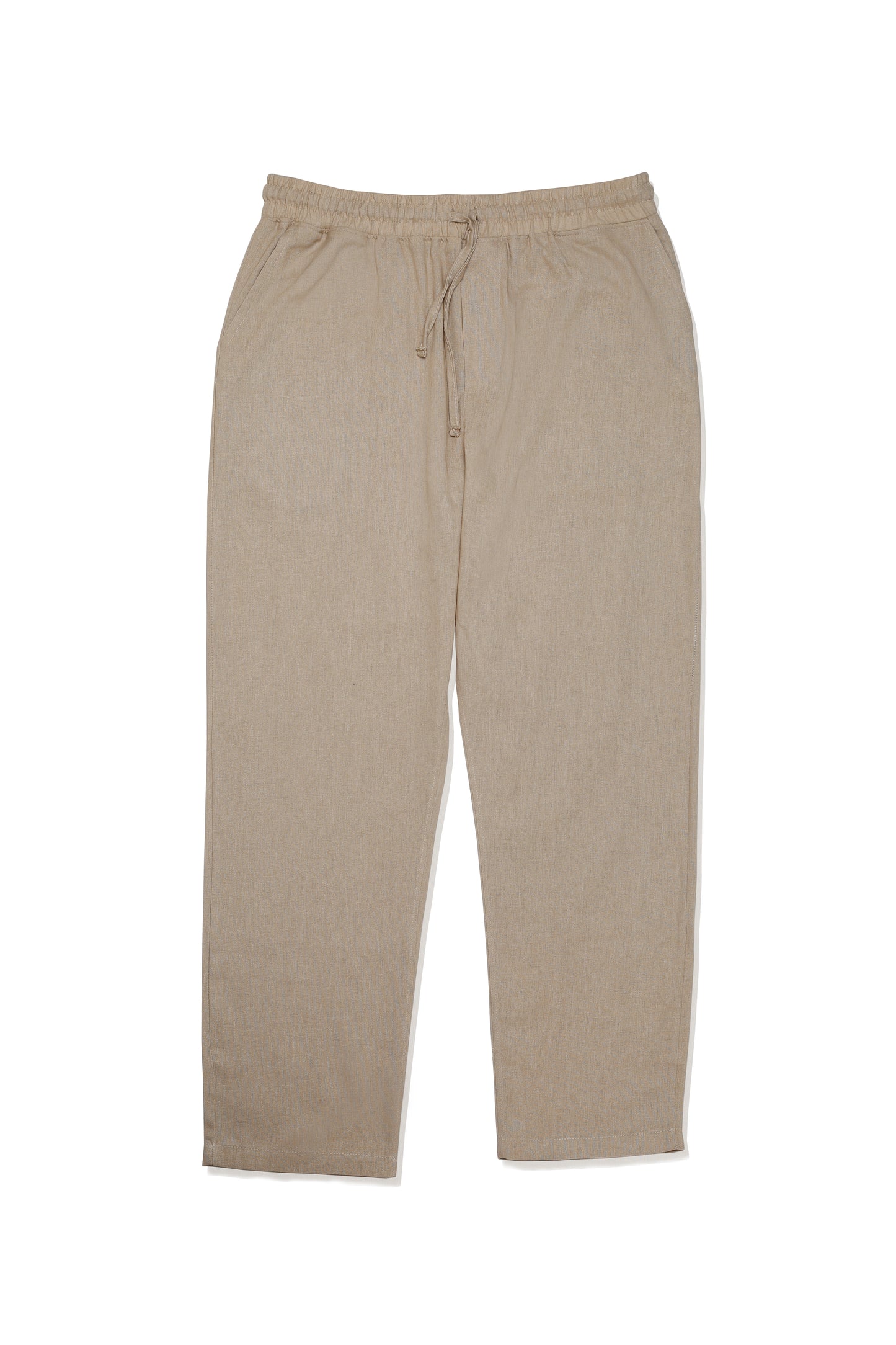 Ensemble Homme en Lin Sable – Chemise Col Cubain & Pantalon à Cordon