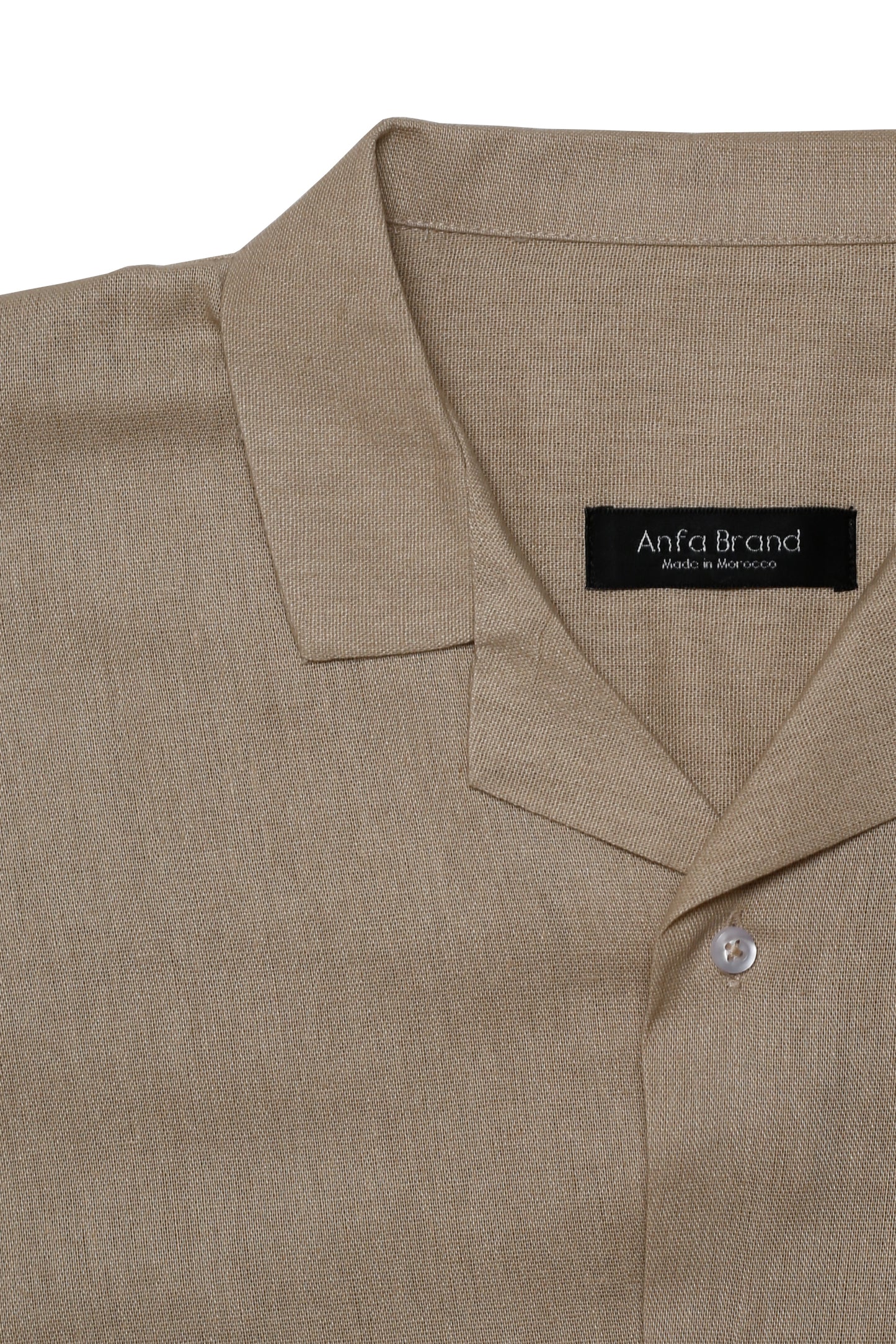 Ensemble Homme en Lin Sable – Chemise Col Cubain & Pantalon à Cordon