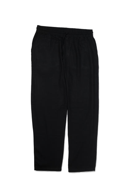 Ensemble Homme en Lin Noir – Chemise Col Cubain & Pantalon à Cordon