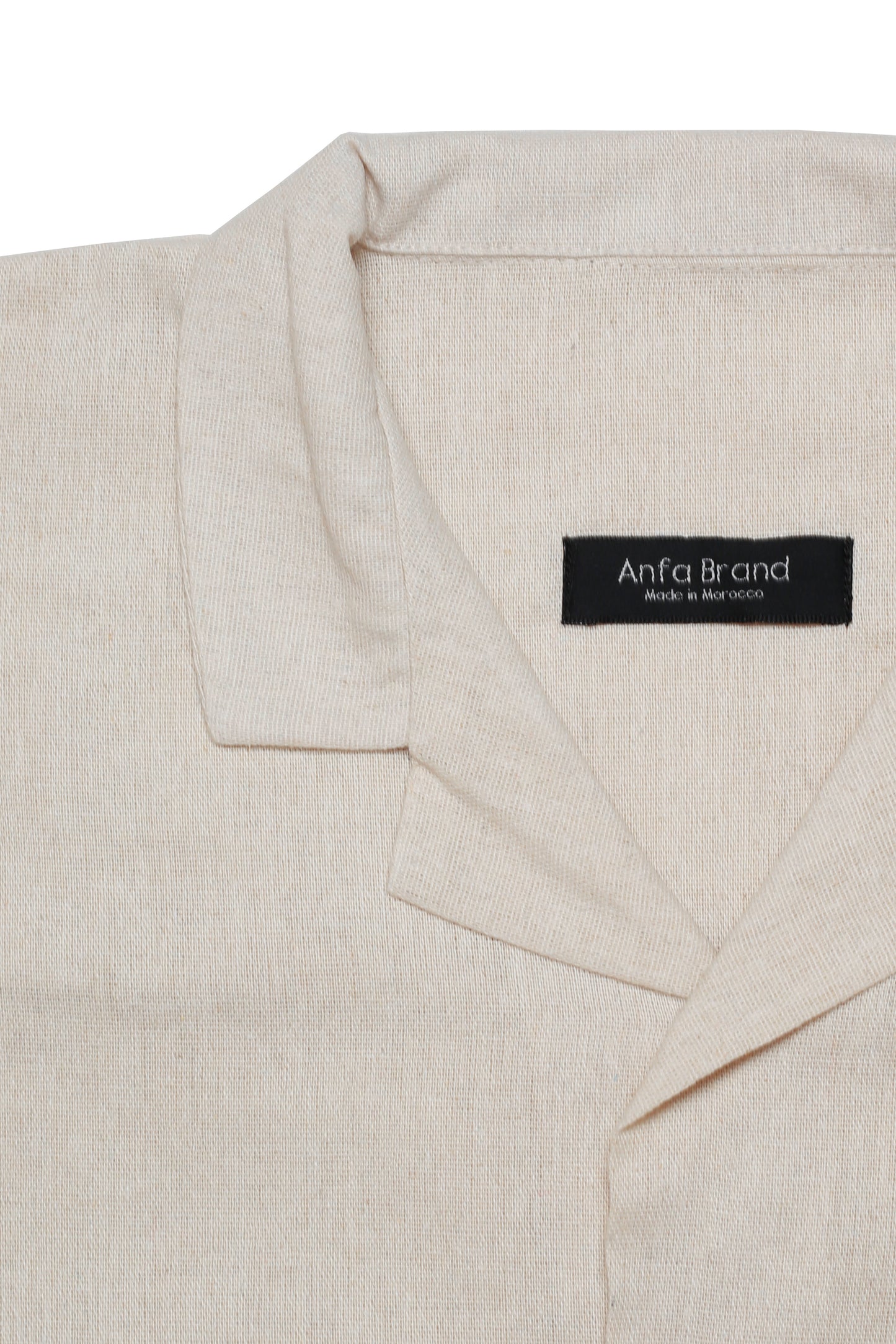 Ensemble Homme en Lin Écru – Chemise Col Cubain & Pantalon à Cordon