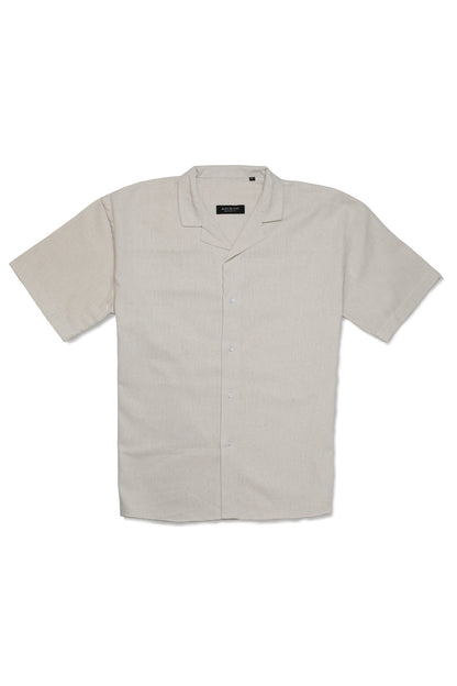 Ensemble Homme en Lin Écru – Chemise Col Cubain & Pantalon à Cordon