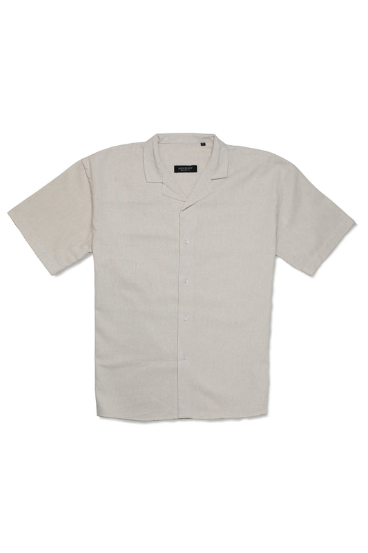 Ensemble Homme en Lin Écru – Chemise Col Cubain & Pantalon à Cordon