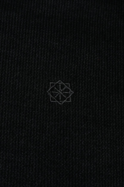 Ensemble Homme en Maille Texturée Noir – T-shirt Col Rond & Short à Cordon