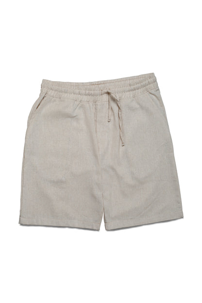 Ensemble col mao & short – Beige sable, élégance naturelle