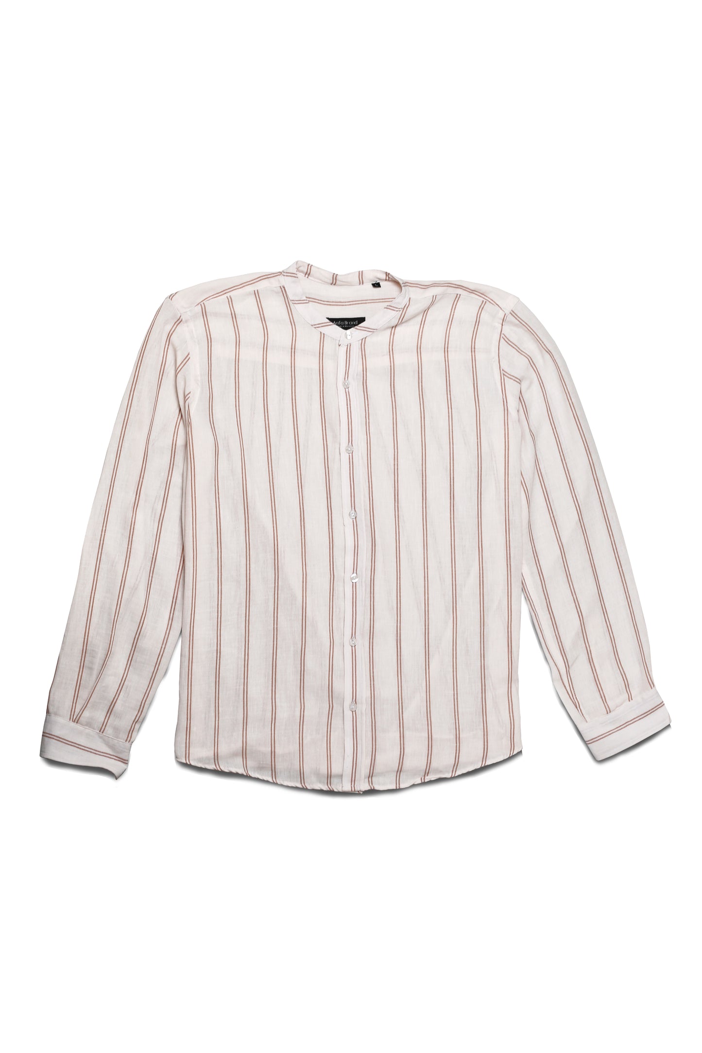 Chemise Homme en Lin à Rayures – Col Mao Chic & Léger